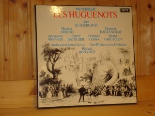 Set 460 - 3 Meyerbeer The Huguenots Bonynge Sutherland Decca Uk 4 Lp Box Sb