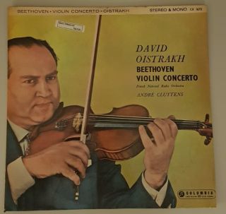 Sax 2315 David Oistrakh - Beethoven Violin Concerto 12 " Lp 1959 Nm/vg,
