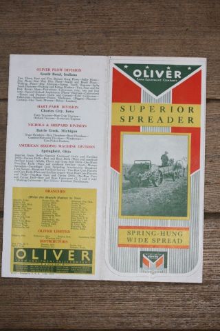 Vintage Oliver Farm Equipment Co. ,  Superior Manure Spreader Brochure