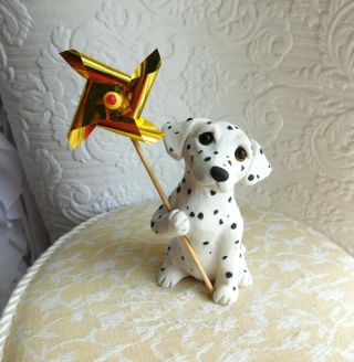 Dalmatian Pinwheel Fun Sculpture Clay Figurine By Raquel At Thewrc Ooak