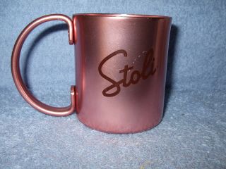 Moscow Mule Mug Copper Plated Aluminum Stolichnaya Stoli Vodka Mug/Cup NIB 2