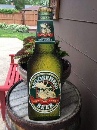Moosehead Canadian Lager Bottle Metal Beer Sign