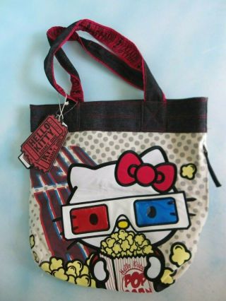 Hello Kitty 3d Movie Glasses Ticket Pop Corn Large Canvas Bag Loungefly Sanrio