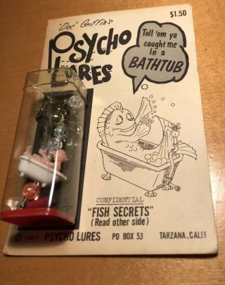 Vintage 1967 Doc Griffin’s Psycho Lure Bathtub Fishing Lure Old Stock 2