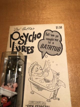 Vintage 1967 Doc Griffin’s Psycho Lure Bathtub Fishing Lure Old Stock 4