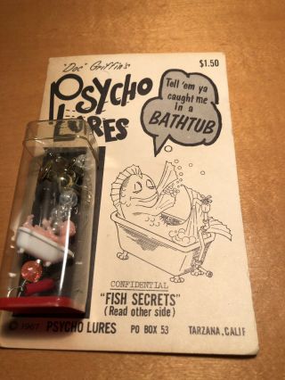 Vintage 1967 Doc Griffin’s Psycho Lure Bathtub Fishing Lure Old Stock 5