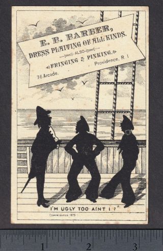 HMS Pinafore 1879 Gilbert & Sullivan Dick Deadeye I ' m Ugly Too Comic Trade Card 2