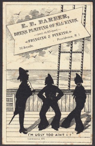 HMS Pinafore 1879 Gilbert & Sullivan Dick Deadeye I ' m Ugly Too Comic Trade Card 6