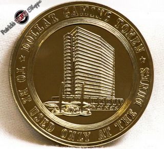 $1 Proof - Like Brass Slot Token Dunes Casino 1965 Fm Las Vegas Coin Rare