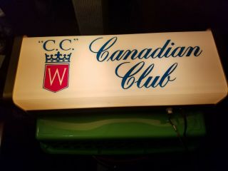 Vintage Canadian Club Whiskey Lighted Light Up Sign Htf Rare
