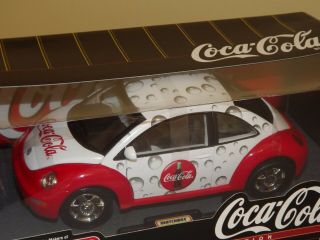 1999 Matchbox Coca Cola Red & White VW Beetle With Bubbles 1/18 Scale NRFB 2