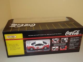 1999 Matchbox Coca Cola Red & White VW Beetle With Bubbles 1/18 Scale NRFB 3