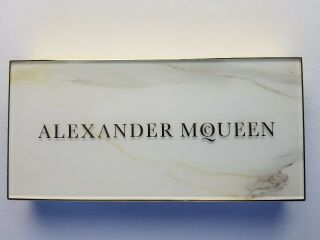 Alexander Mcqueen Marble Gold Trim Logo Plaque In Plexiglass & Metal