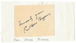 Earl Derr Biggers Author Signed Sheet