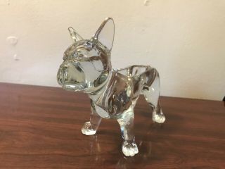 Vintage Boston Terrier Clear Glass Dog Sculpture / Bowl