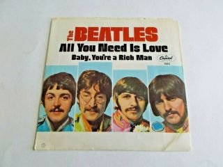 The Beatles All You Need Is Love / Baby You’re A Rich Man Picture Vinyl Record