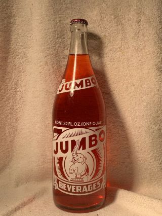 Full 32oz Jumbo Strawberry Acl Soda Bottle Nemo Bottling Co.  Grove City,  Pa