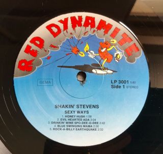 Shakin Stevens and The Sunsets Very Rare Vinyl LP Germany SEXY WAYS Red Dynamite 6