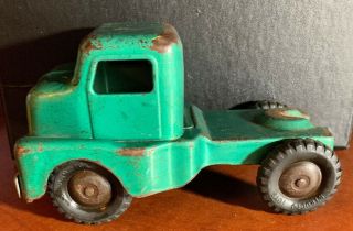 Vintage Strutco Green Semi Tractor Trailer Tin Press (cab Only) Tires