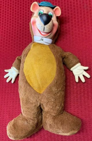Vintage Rubber Face Yogi Bear Stuffed Plush 1959 Knickerbocker Toy Company Doll