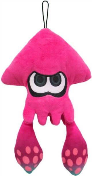 Pink Inkling Squid Stuffed Plush Doll 9 " Splatoon Little Buddy Toy