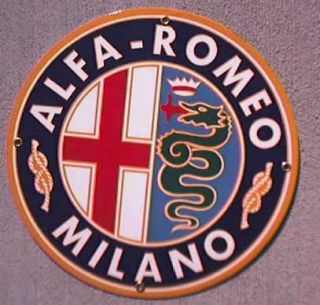 Alfa Romeo Porcelain Overlay Metal Sign Nr