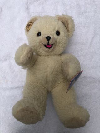 Vintage 16 " 1985 Plush Snuggle Bear W Tags Faux Fleece Lever Fabric Softener