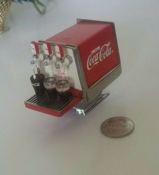 Collectible Coke MINIATURE SODA FOUNTAIN Dispenser Barbie Dollhouse Coca Cola 3