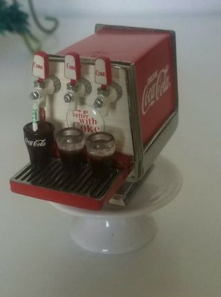 Collectible Coke MINIATURE SODA FOUNTAIN Dispenser Barbie Dollhouse Coca Cola 4