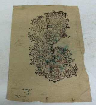 Textile Design Hand Painted Old Paper Vintage Style Collectible Indian Art.