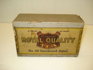 Antique Loose Tea Box Royal Quality Country Store Display Rust Parker DULUTH 4