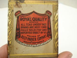 Antique Loose Tea Box Royal Quality Country Store Display Rust Parker DULUTH 5