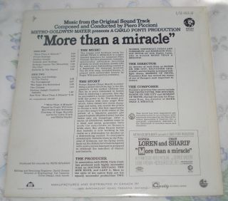 MORE THAN A MIRACLE (Piero Piccioni) rare stereo lp (1967) 2