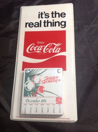 1970 Coca - Cola " Its The Real Thing " Tin Calendar W/nos Pad