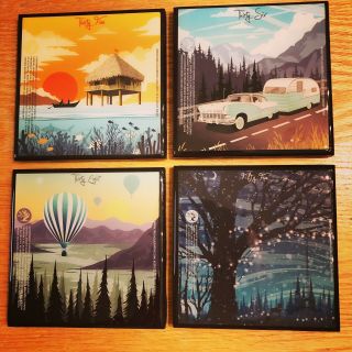 TREE HOUSE BREWING - Set Of 4 Coasters Handmade - 4x4 Epoxy Craft Beer Labels 5