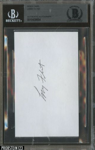 Larry Flynt Lfp Signed Index Card Auto Autograph Bgs Bas Authentic