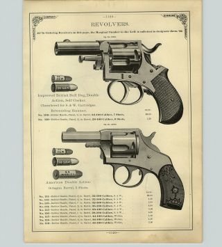 1890 Paper Ad 4 Pg British Bull Dog Revolvers Harrington & Richardson Wadsworth