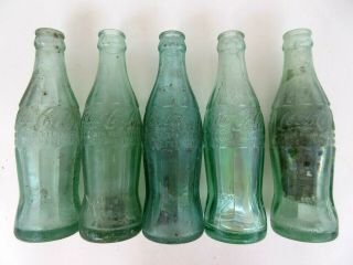 5 Different Vintage 1940s 1950s Key West Florida Coca Cola Hobble Skirt Bottles