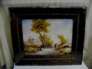 1970s Framed Signed B.  Croneman English Countryside Landscape Oil Painting 22x18