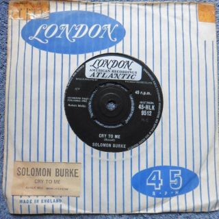 Solomon Burke Cry To Me / I Almost Lost My Mind Uk London Hlk 9512 7 " 45 Vg,