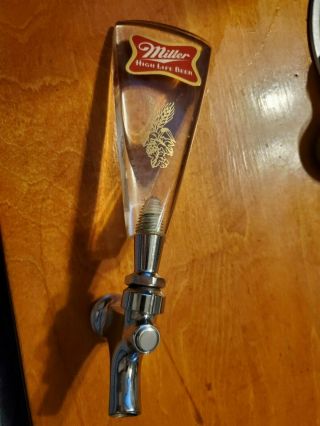 Vintage Miller High Life Acrylic Beer Tap Handle & Spout