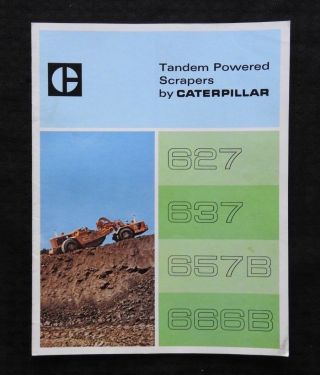 1960s Caterpillar 627 637 657b 666b Tractor Tandem Scraper Brochure