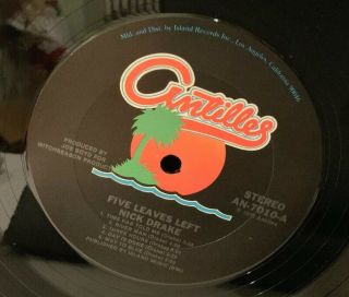 Nick Drake - Five Leaves Left,  LP w/ Shrink,  Antilles Records AN - 7010 3