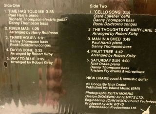 Nick Drake - Five Leaves Left,  LP w/ Shrink,  Antilles Records AN - 7010 4