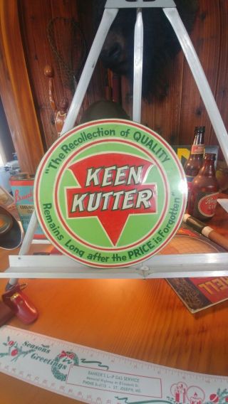 Keen Kutter Vintage Advertising - Old Sign.  Embossed 8 1/2 "