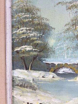 BRIAN ROCHE signed OIL ON CANVAS WINTER SCENE FRAMED TO MATCH THE PAINTING 3