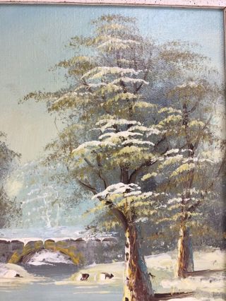 BRIAN ROCHE signed OIL ON CANVAS WINTER SCENE FRAMED TO MATCH THE PAINTING 4