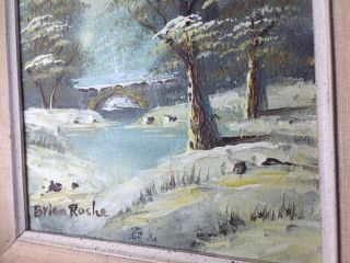 BRIAN ROCHE signed OIL ON CANVAS WINTER SCENE FRAMED TO MATCH THE PAINTING 5