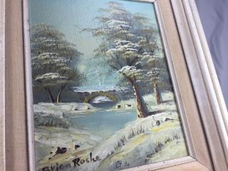 BRIAN ROCHE signed OIL ON CANVAS WINTER SCENE FRAMED TO MATCH THE PAINTING 6