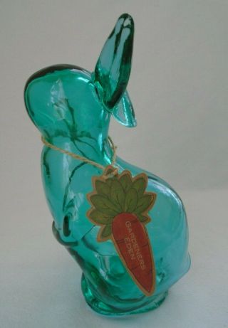 Gardeners Eden Teal Green Blown Glass Bunny Rabbit Figurine